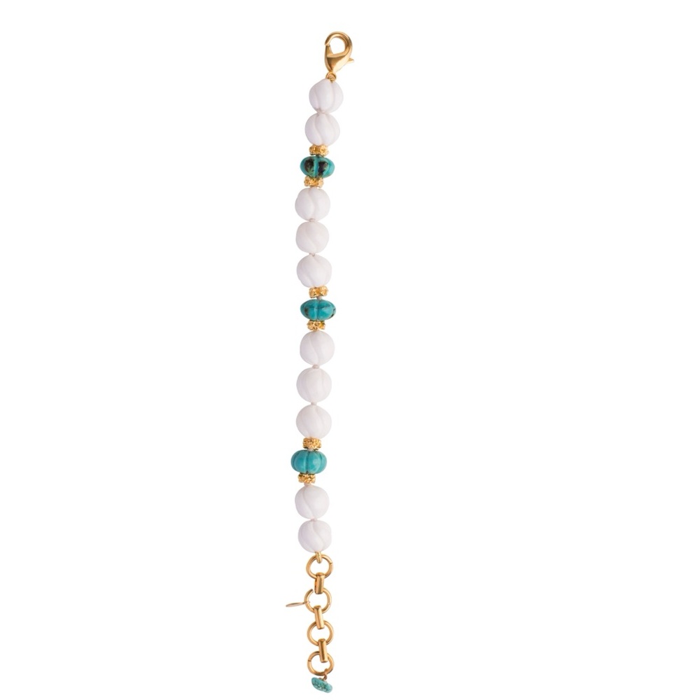 Turquoise & White Shell Bracelet - Picture 2 of 2